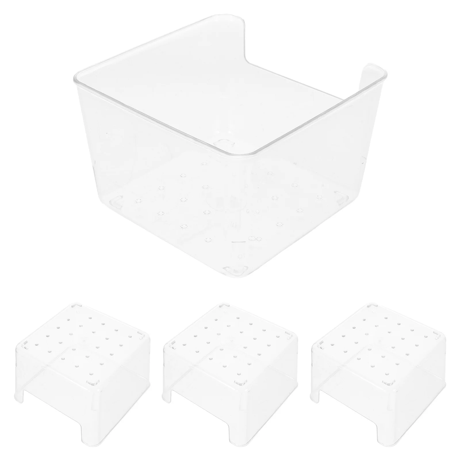 

4Pcs Hamster Shower Tray Clear Plastic Sand Bath Box Secure Digging Container Small Animal Bathroom Accessories for Hamsters