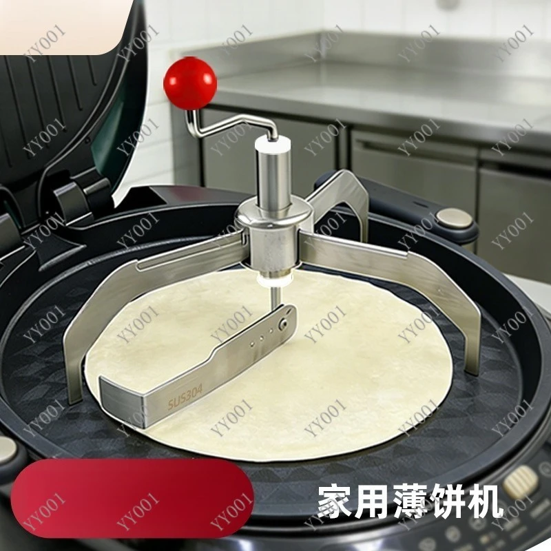 

Manual Hand Crank Pancake Maker Stainless Steel Crepe Machine for Home and Stall Use