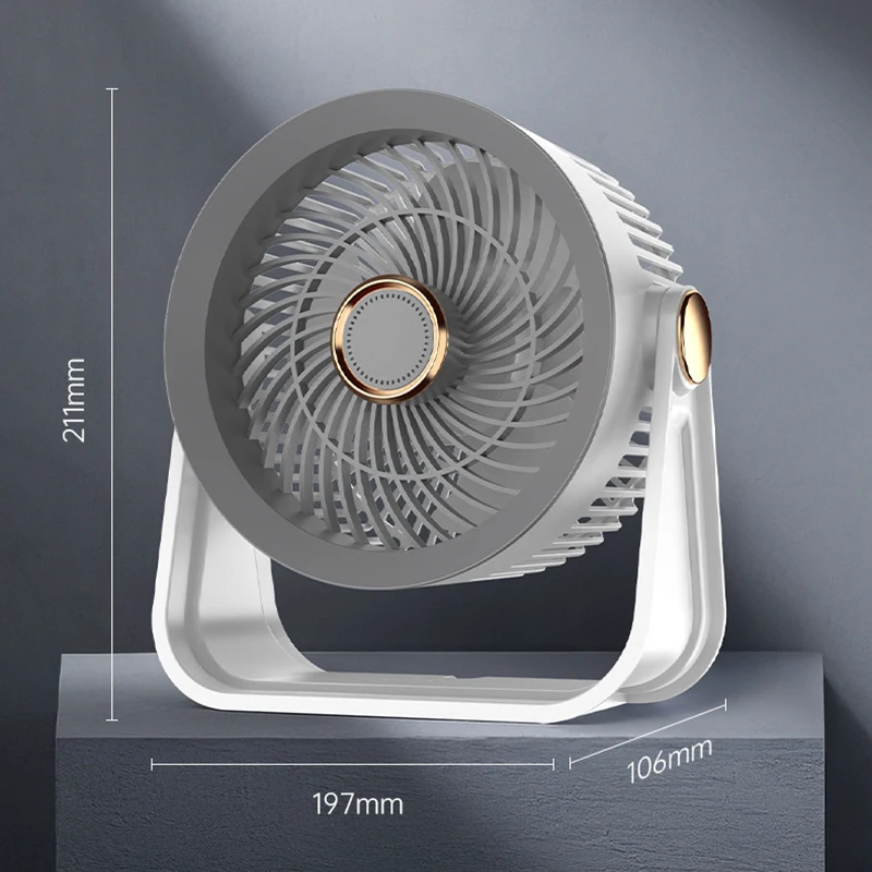 Desktop 3 Tingkat Pendingin Udara Sirkulasi Kecepatan Tinggi Terpasang Di Dinding USB Pengisian Ulang Kipas Pendingin Tanpa Bilah Dapur Rumah Kantor
