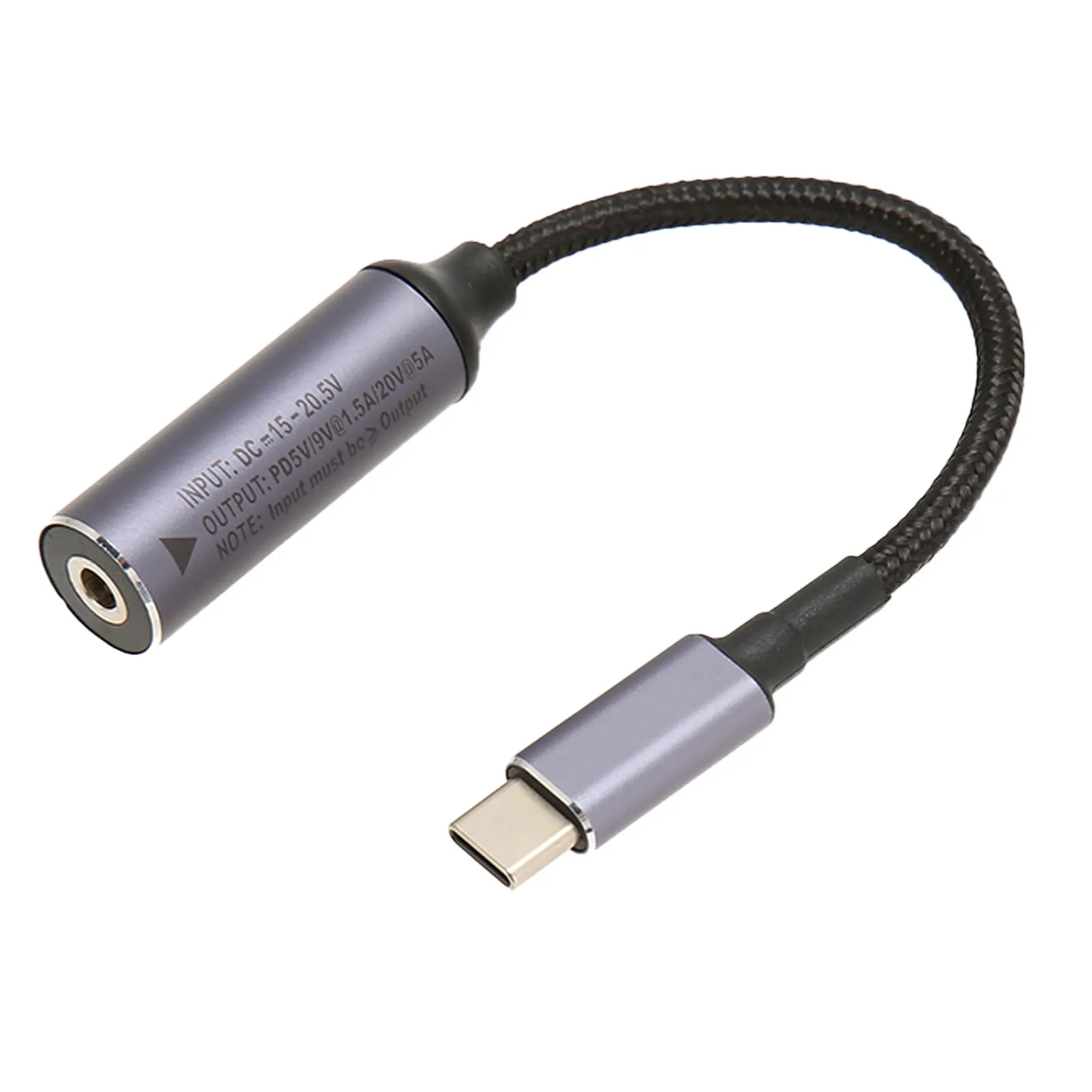 DC4.0mmx1.35mm Female Input to Type C Male Power Charging Cable Support Up to 100W Power PD  Cable Power Charging Cable