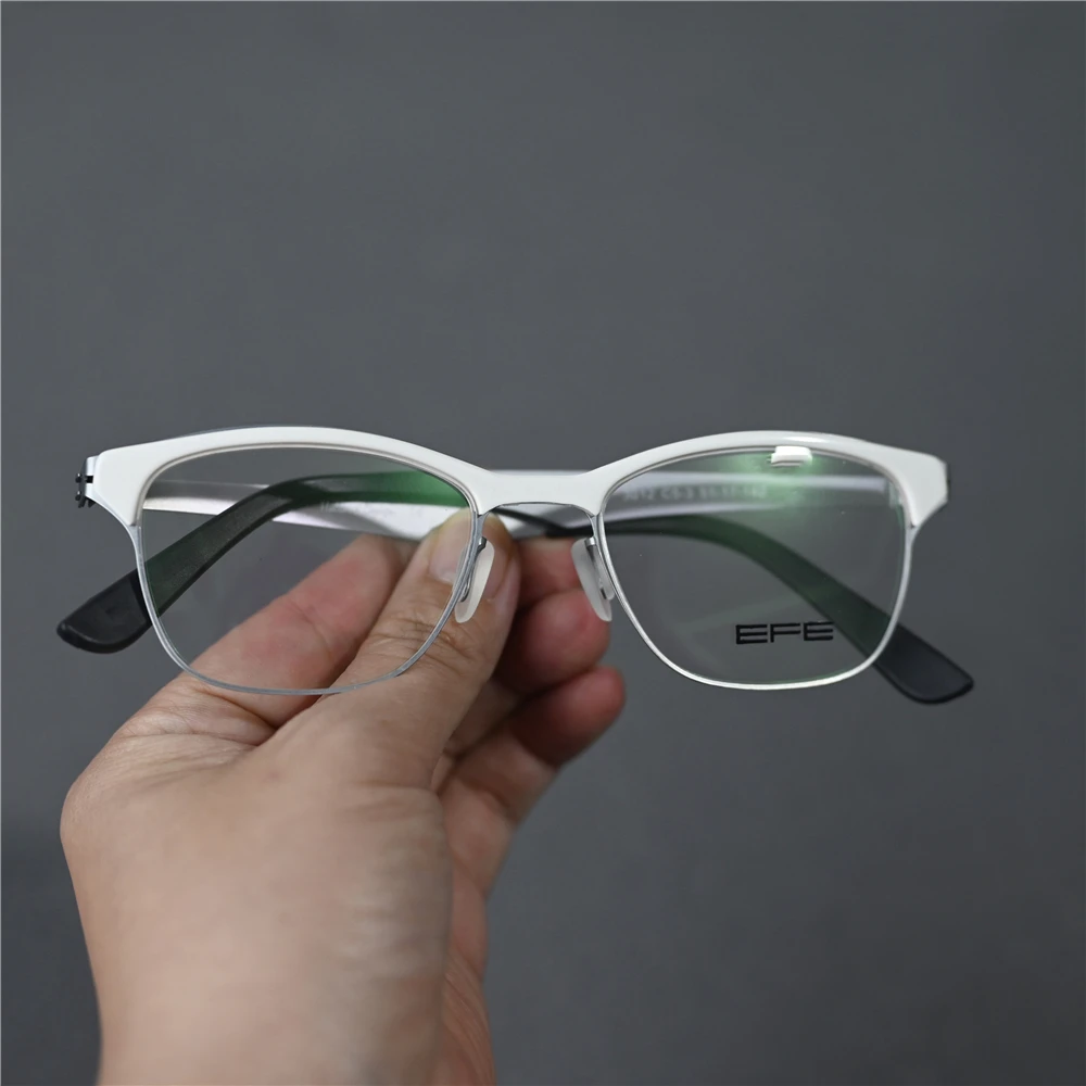 Cubojue White Men Reading Glasses Women Anti Blue Light Eyeglasses Frame Male No Screw Spectacles for Prescription Business Man