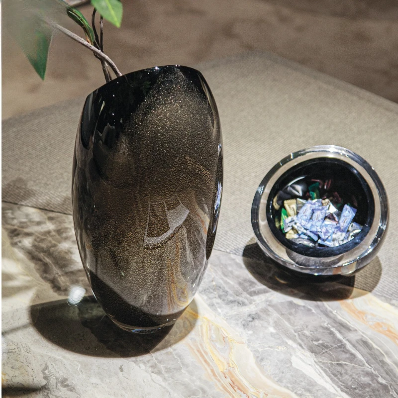 

European vase simple light luxury high sense art vase handmade glass