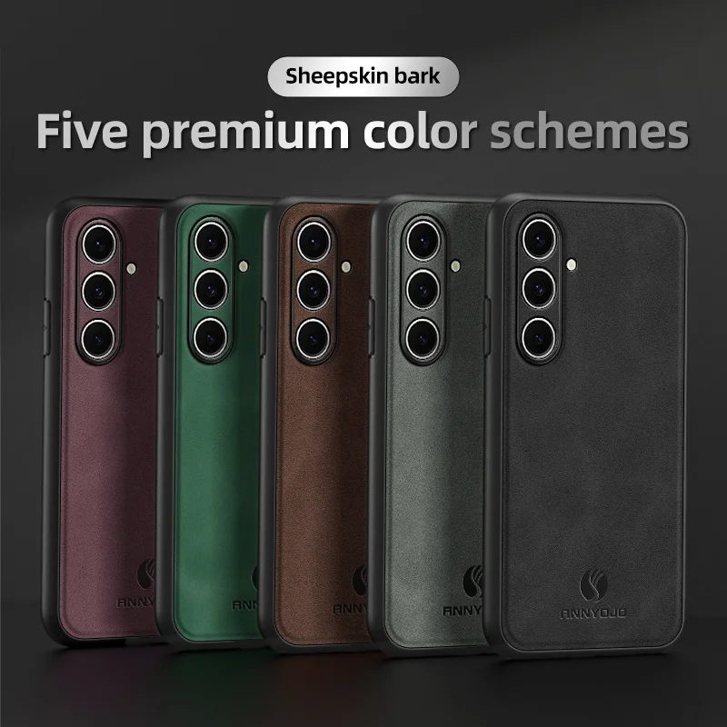 For Samsung Galaxy S24 FE Case Built-in Magnet Plate PU Leather Skin Shockproof Back Cover Hard Case for Samsung S24 FE S24FE 5G