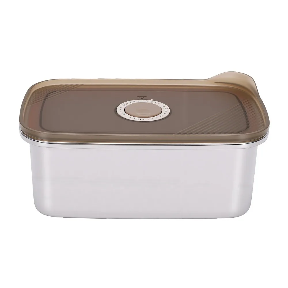 304 Stainless Steel Stainless Steel Lunch Containers 700ml/1100ml Airtight Lid Date Tracker Lid Containers