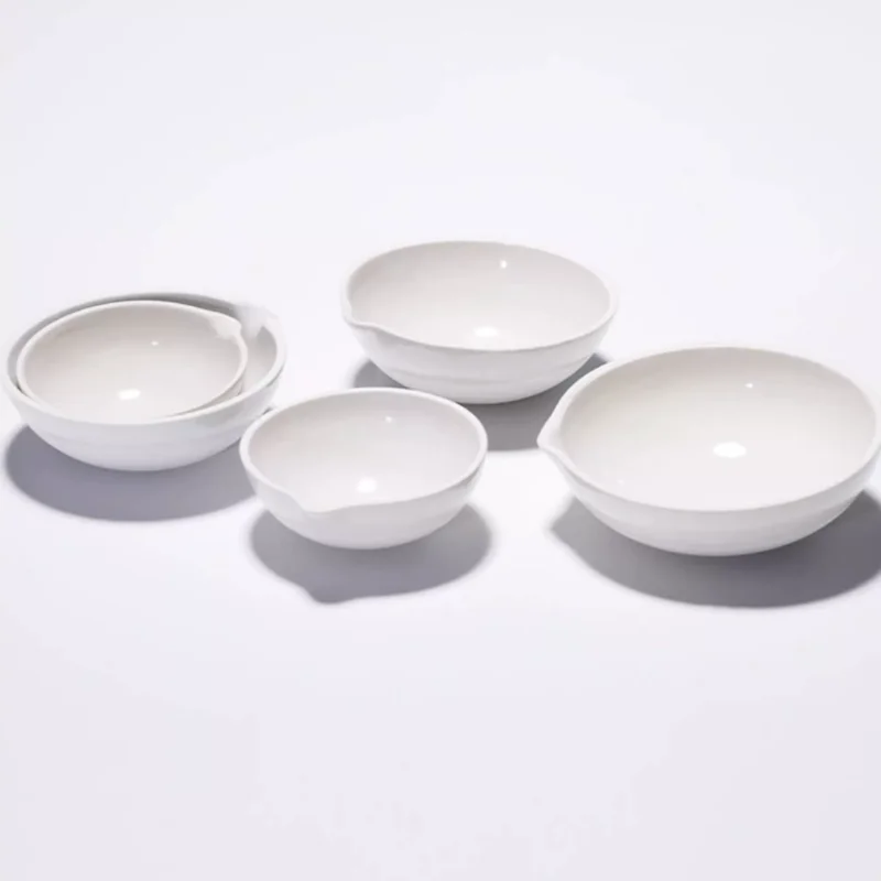 40-1000ml Ceramic Evaporating Dish Round Bottom With Spout Chemistry Lab