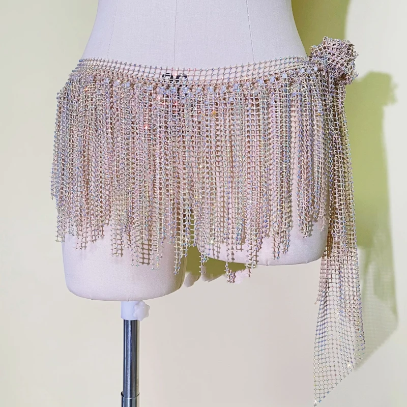 Belly Danced Accessory Mesh Senior Stones Hip Scarf Belly Dancing Belt for Female Oriental Dance Clothing Girl's Dance Outfit view 2