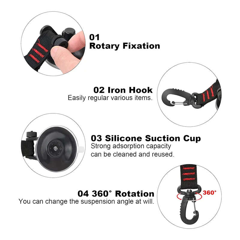 AT43-مرساة كأس الشفط مع مرفق كوب شفط قوي للغاية تصاعد السنانير أكواب شفط متعددة الوظائف للسيارة #6