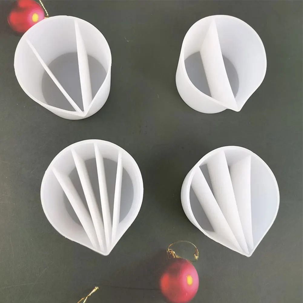 4pcs/set DIY Silicone Fluid Art Dividers Split Cup 2 3 4 5 Channels Mixing For Paint Pouring Reusable Resin Accessories Craft