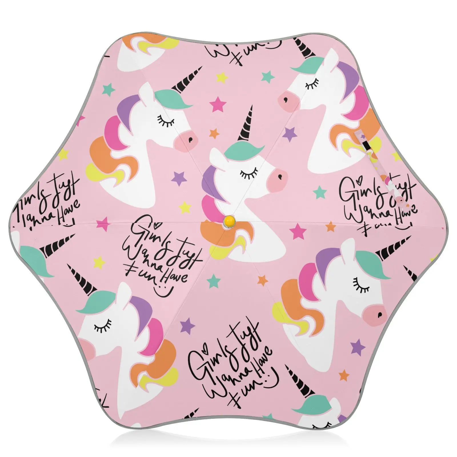 New 3-8 Years Baby Children's Umbrella pink Cartoon unicorn print Umbrella 3D Stereoscopic Boys and Girls Baby Design  Umbrella