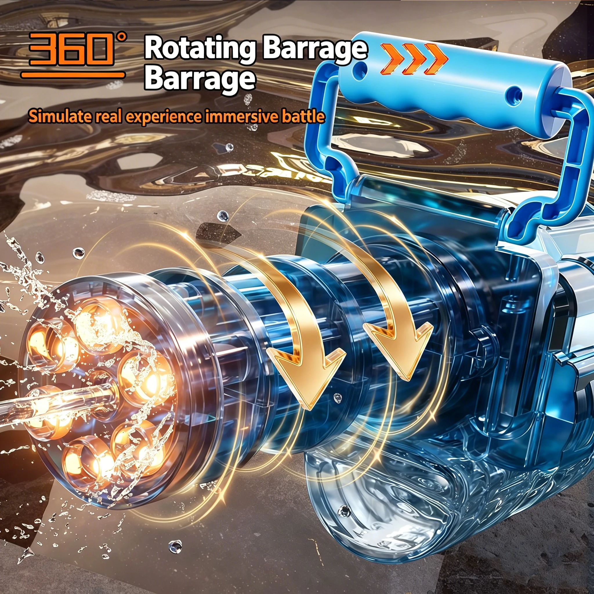 Children Simulated Firing Electric Water Gun Toy Gatling Automatic Continuous Shooting Water Pistol Outdoor Summer Fun Play Kid view 5