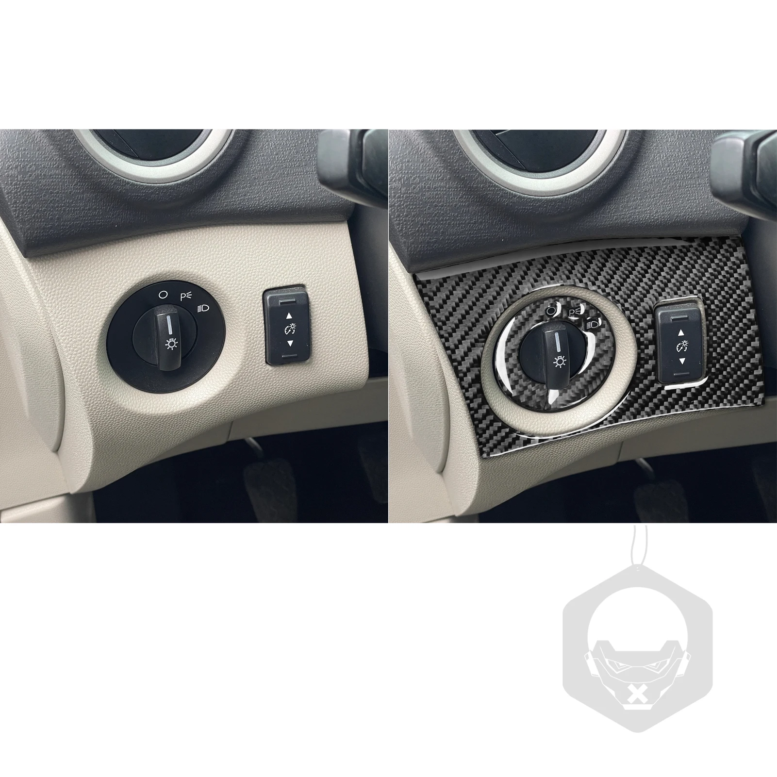 Real Soft Carbon Fiber For Ford Fiesta 2011-2019 Car Headlight Switch Panel Trim Kit Customizable Sticker Interior Accessories