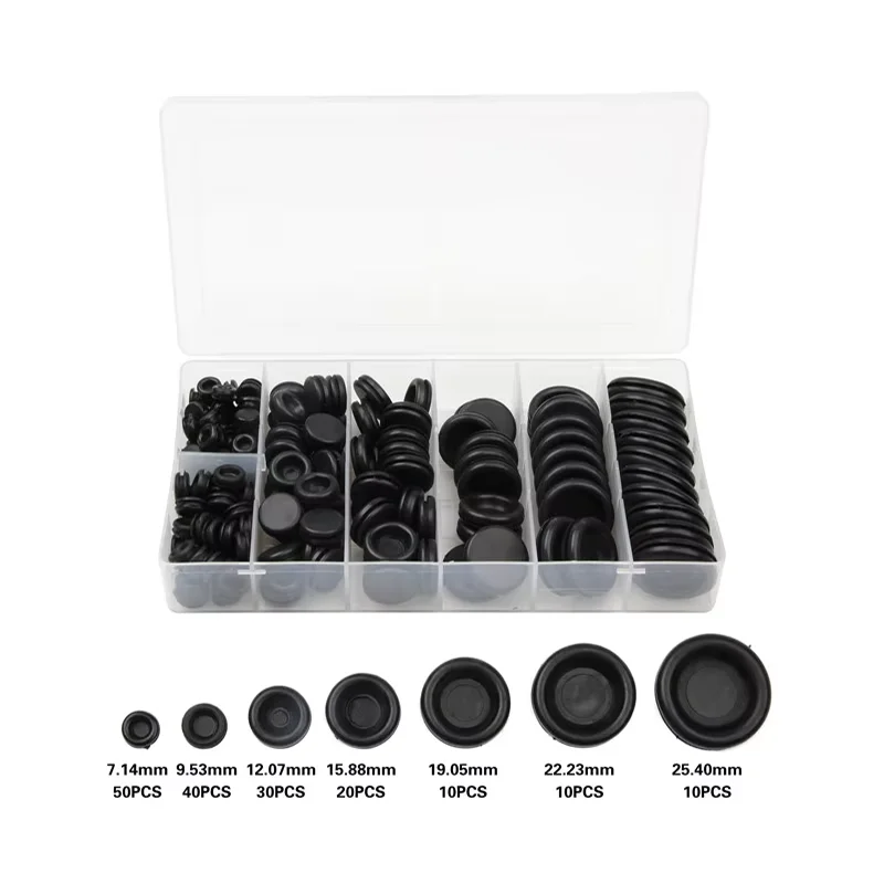 170Pcs/Lot Rubber Grommet Firewall Hole Plug Retaining Ring Black Car Electrical Wire Gasket Kit For Cylinder Valve Water Pipe
