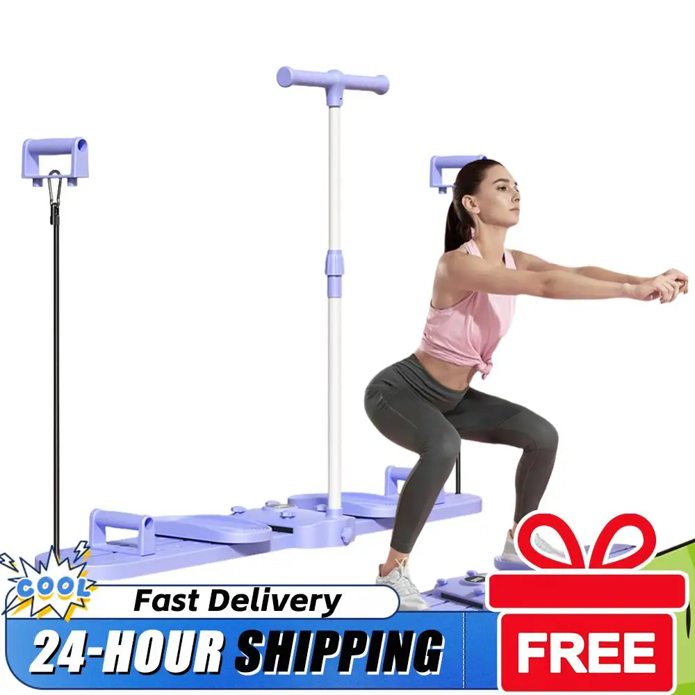 

Складной лыжный тренажер для фитнеса, многофункциональный тренажер для укрепления тазового дна и бедер с ручкой и тросом для тренировки всего тела