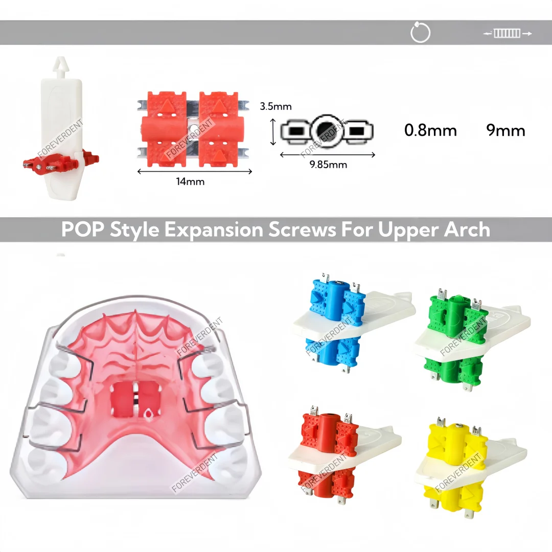 

4Color Dental Expansion Screws Upper Arch Screw Polymer Tab Fits Leone POP Style
