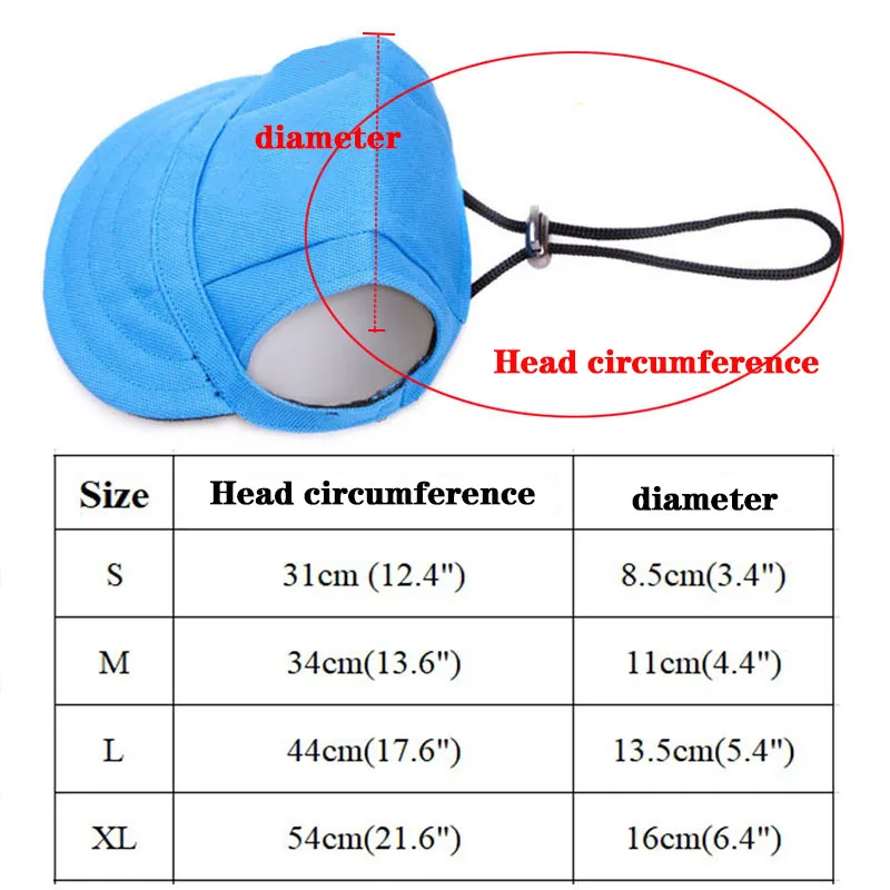 Pet Hat Dog Baseball Cap with Ear Holes Adjustable Puppy Cat Canvas Hat for Outdoor Windproof Travel Sports Hiking Dog Sun Hats