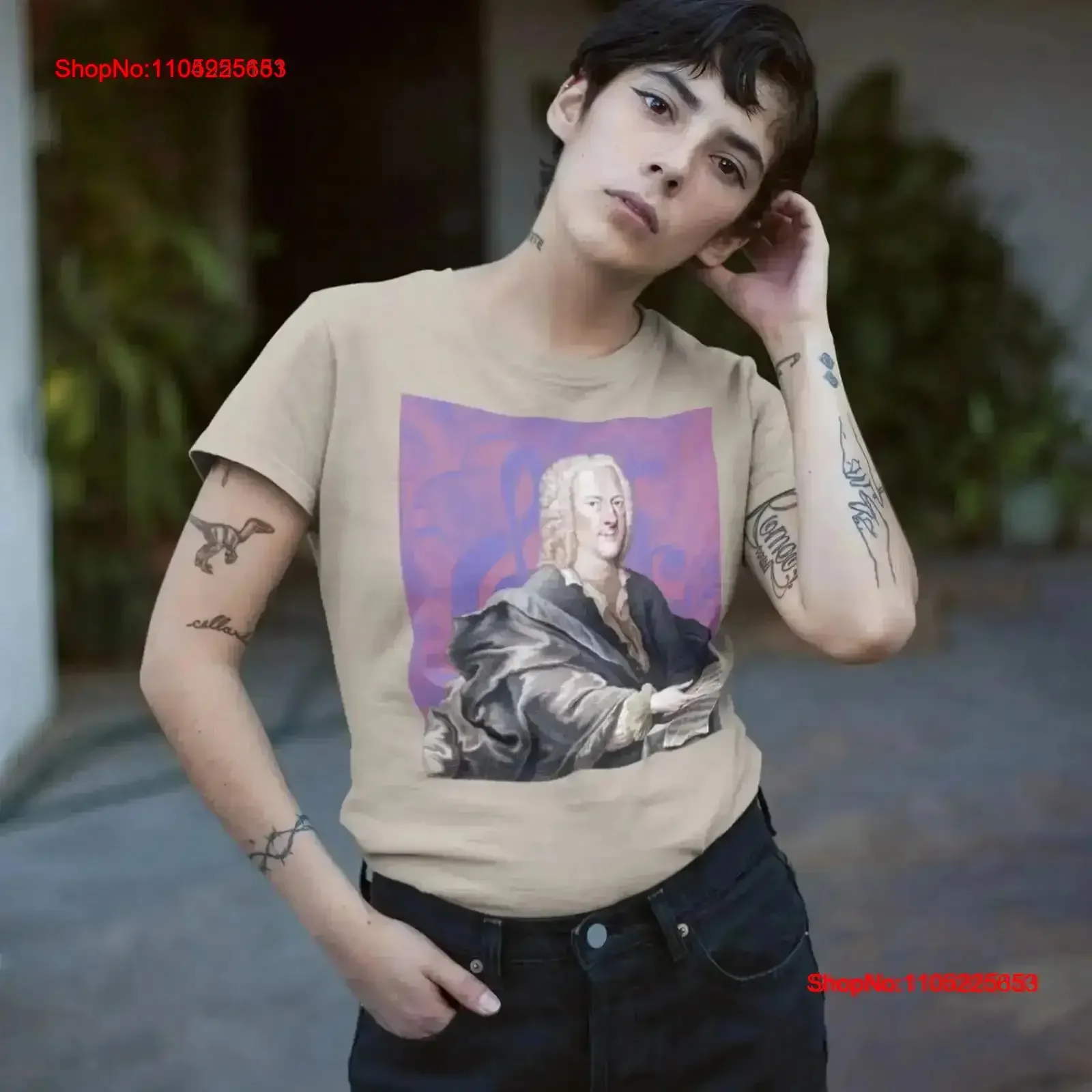 

Georg Philipp Telemann Baroque Composer Crewneck T shirt Music Teacher Musc Student vintage Washed Stylish fashion vintage