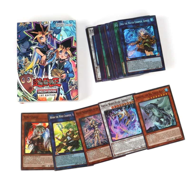 66-148PCS Yugioh Cards with Tin Box Yu Gi Oh Card English Holographic Golden Letter Duel Links Game Card Blue Eyes Exodia