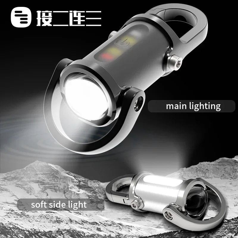 Outdoor Mini Flashlight Portable 1800lm Flashlights 1000mAh Type-C Flashlight for Long Standby Life Waterproof