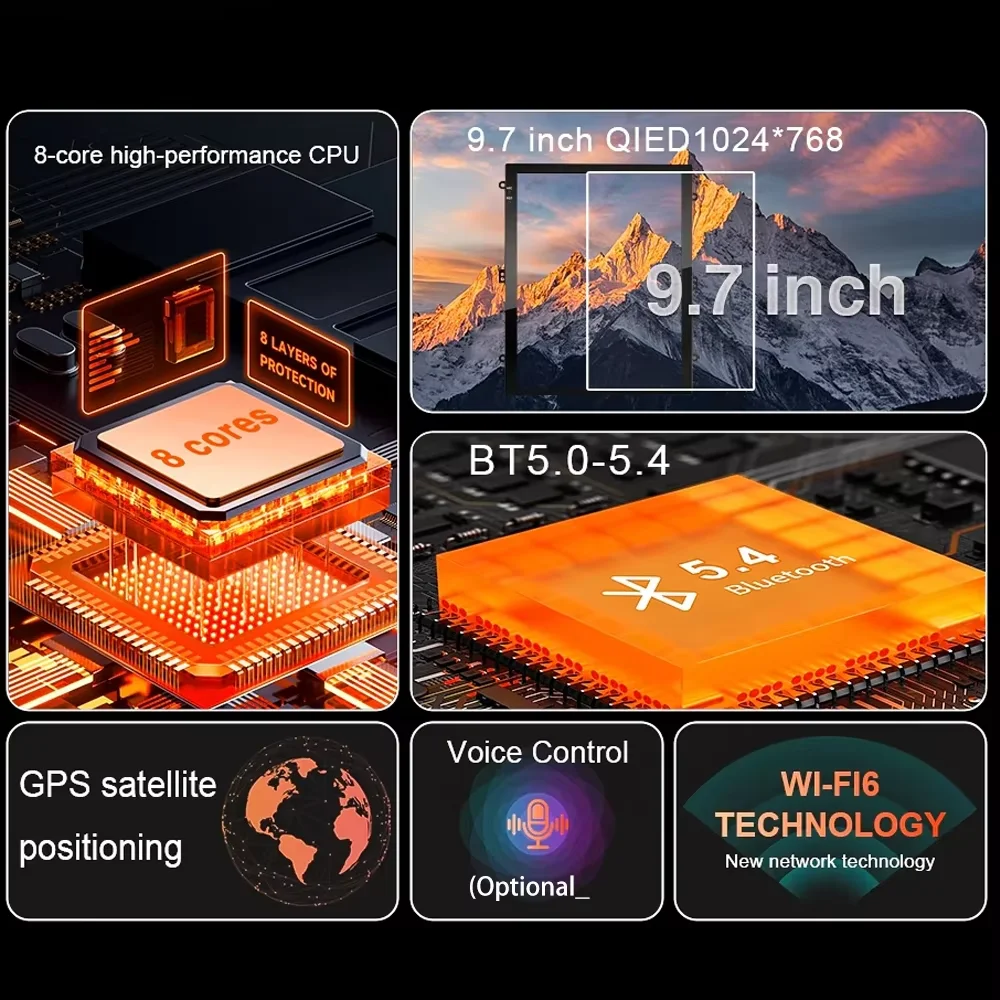 أندرويد 15 لسيارة جيب جراند شيروكي 2014 - 2017 راديو ستيريو QLED DSP Carplay نظام ملاحة GPS مشغل فيديو 4G 9.7 بوصة