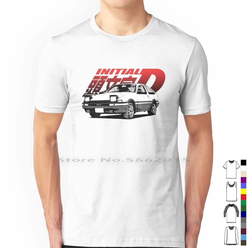 Initial D Manga Ae86 T Shirt 100% Cotton Ae86 Vintage Anime 90s Eurobeat Logo Trueno 86 Drift Jdm Vintage Racing Retro Manga