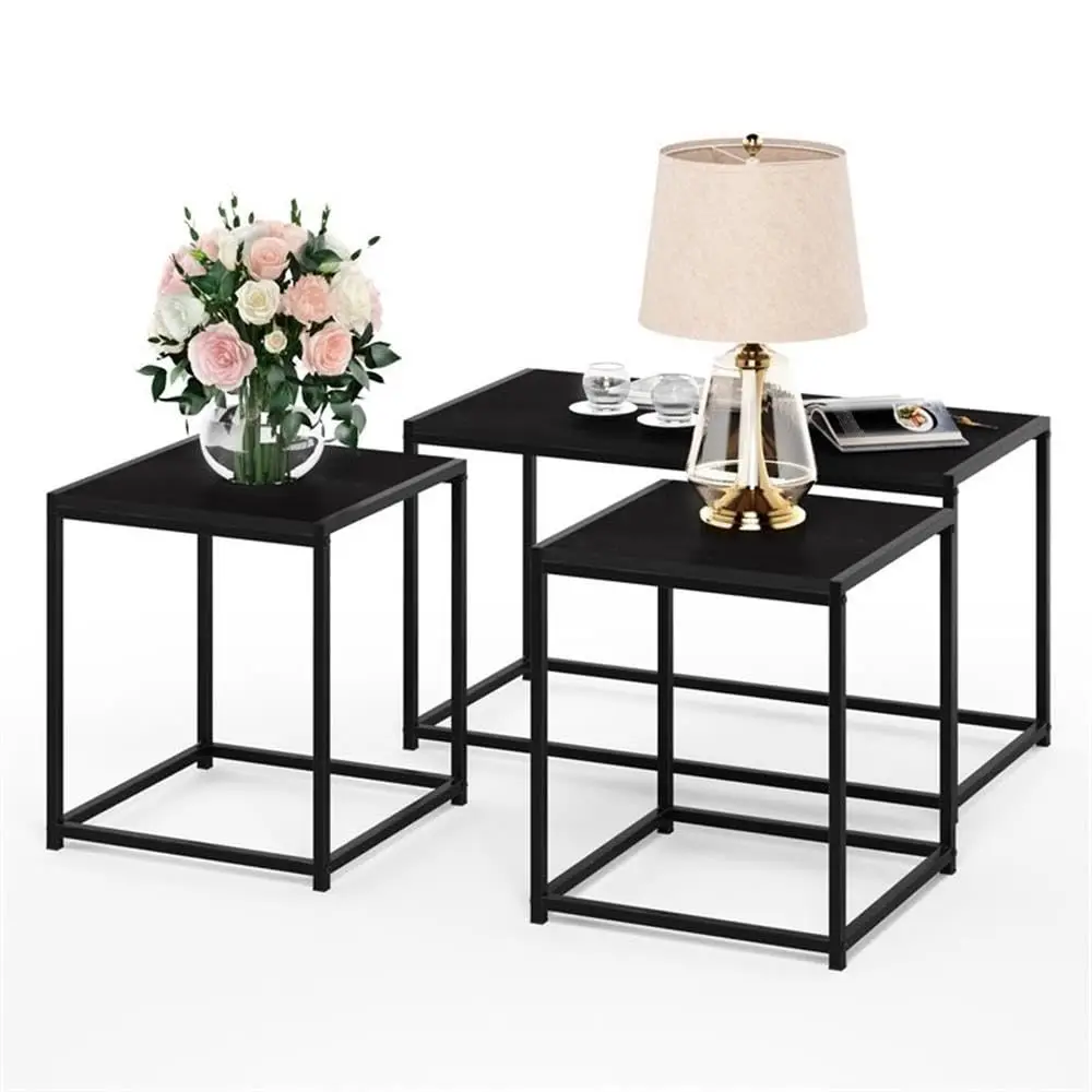 

Modern Living Room Coffee Table & 2 End Tables Set Storage Shelf Easy Assembly Home Furniture, Customized
