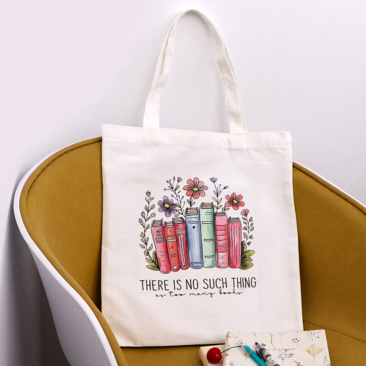 

Books Canvas Tote Bag Shopping Bag Women's Handbag Casual Foldable Shoulder Bag School Handbag Gift
