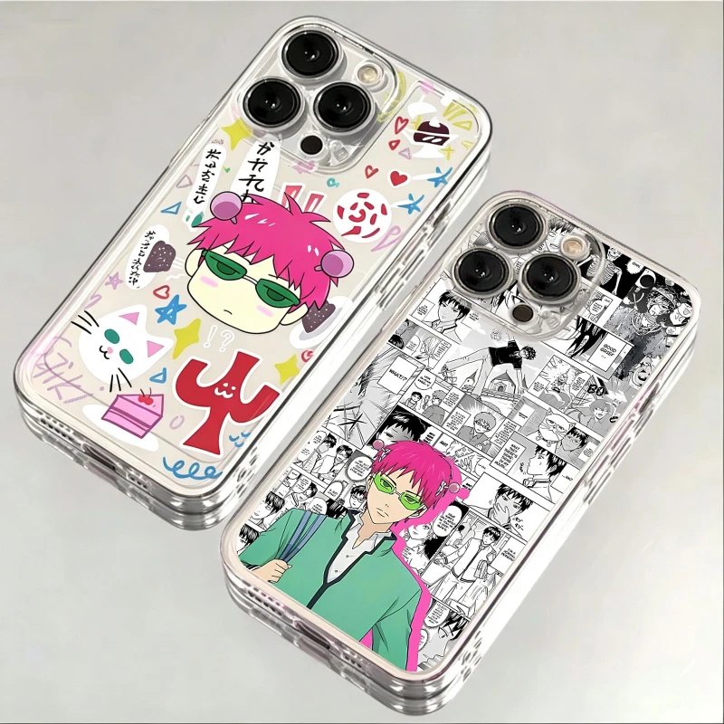 Anime Saiki Kusuo Clear Phone Case For Samsung Galaxy S26 S25 S24 S23 S22 Ultra FE Edge Plus A56 A36 A26 A57 Casing