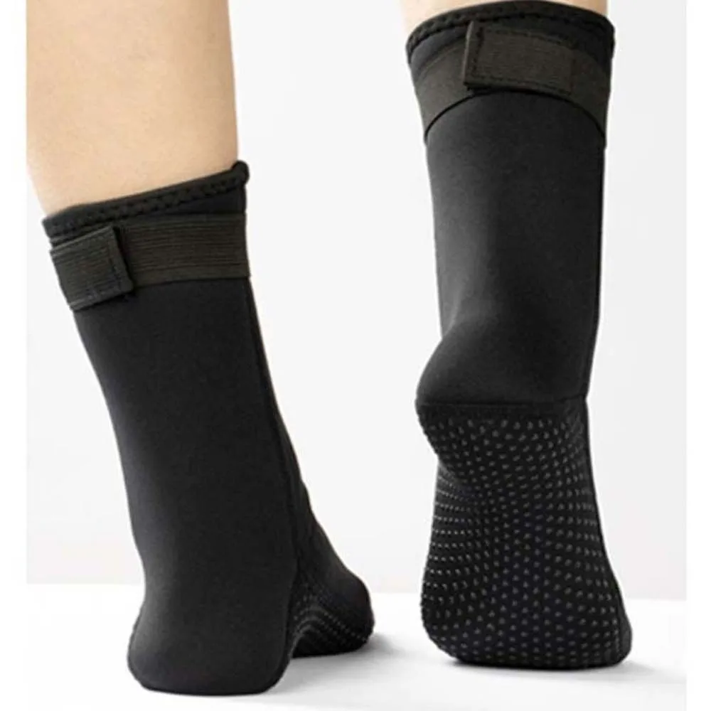 

1 пара носков для плавников, черные носки для дайвинга 3 мм, нескользящие длинные ботинки для дайвинга и серфинга для взрослых, 38-46, неопреновые водяные носки для посадки