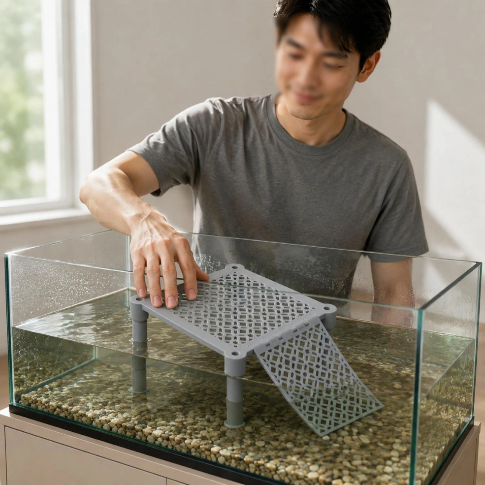 

Turtle Basking Platform Perforated Non-Slip Ramp Turtle Dock Pet Accessory Plastic Sturdy