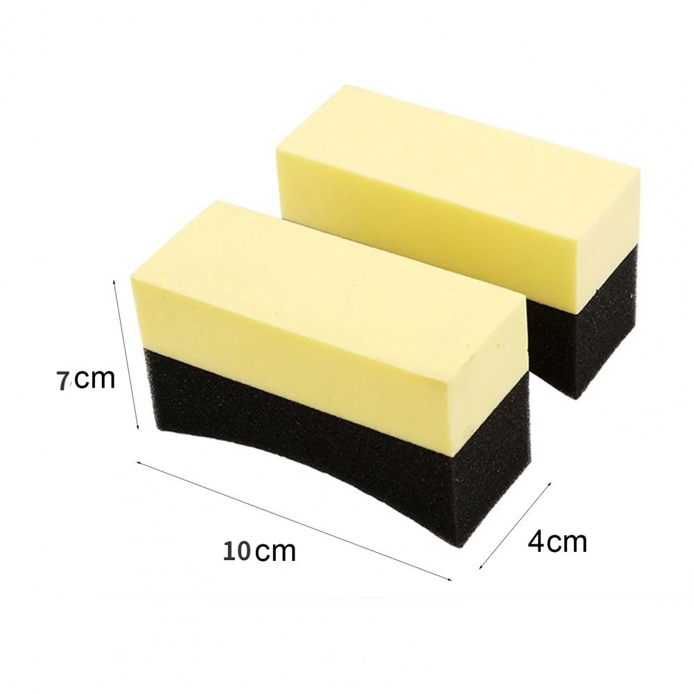 1/2Pcs Car Tyre Cleaning Sponge Cleaning Dressing Waxing Polishing Brush Sponge Tool U-Shaped Design Strong cleaning power