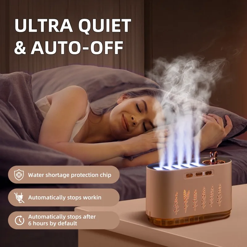 New Air Humidifier Home Silent Bedroom Five Hole Spray Aromatherapy Creative Dynamic Colorful Voice Control Pick Up
