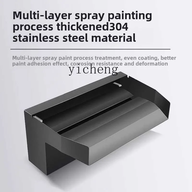 ZC black water curtain wall flow sink, fish pond 304 stainless steel waterfall water outlet duck with lamp nozzle water outlet