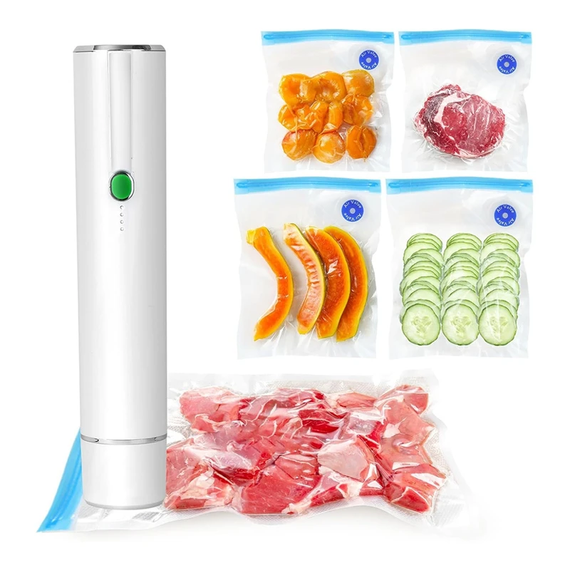 GTBL Vacuum Sealer For Food - Cordless Handheld Food Vacuum Saver With 10 Pcs Sealer Bags, For Food Preservation & Fresh