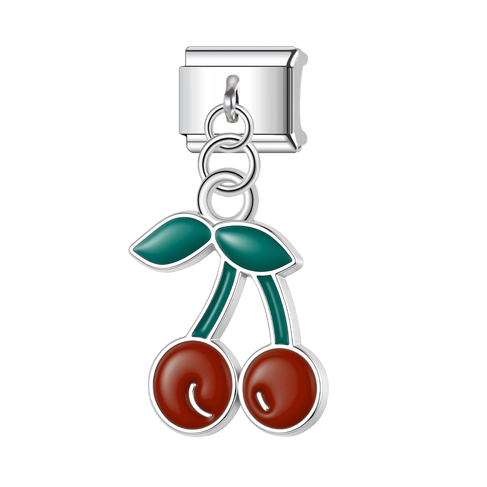 Trusta Delicate Windmill Flower Cherry Italian bracelet charm Pendant Elastic Fit 9mm Removable for Women DIY 1pc Wholesale N846