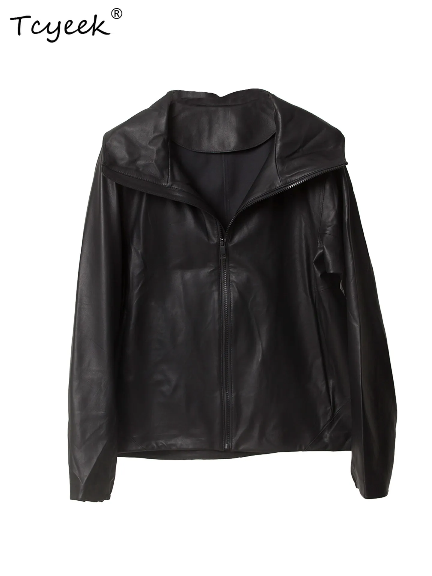 Tcyeek Real Leather Jacket Women Spring Autumn Womens Coats Natural Sheepskin Thin Style Jackets Loose Fit Hoodie Jaqueta Couro