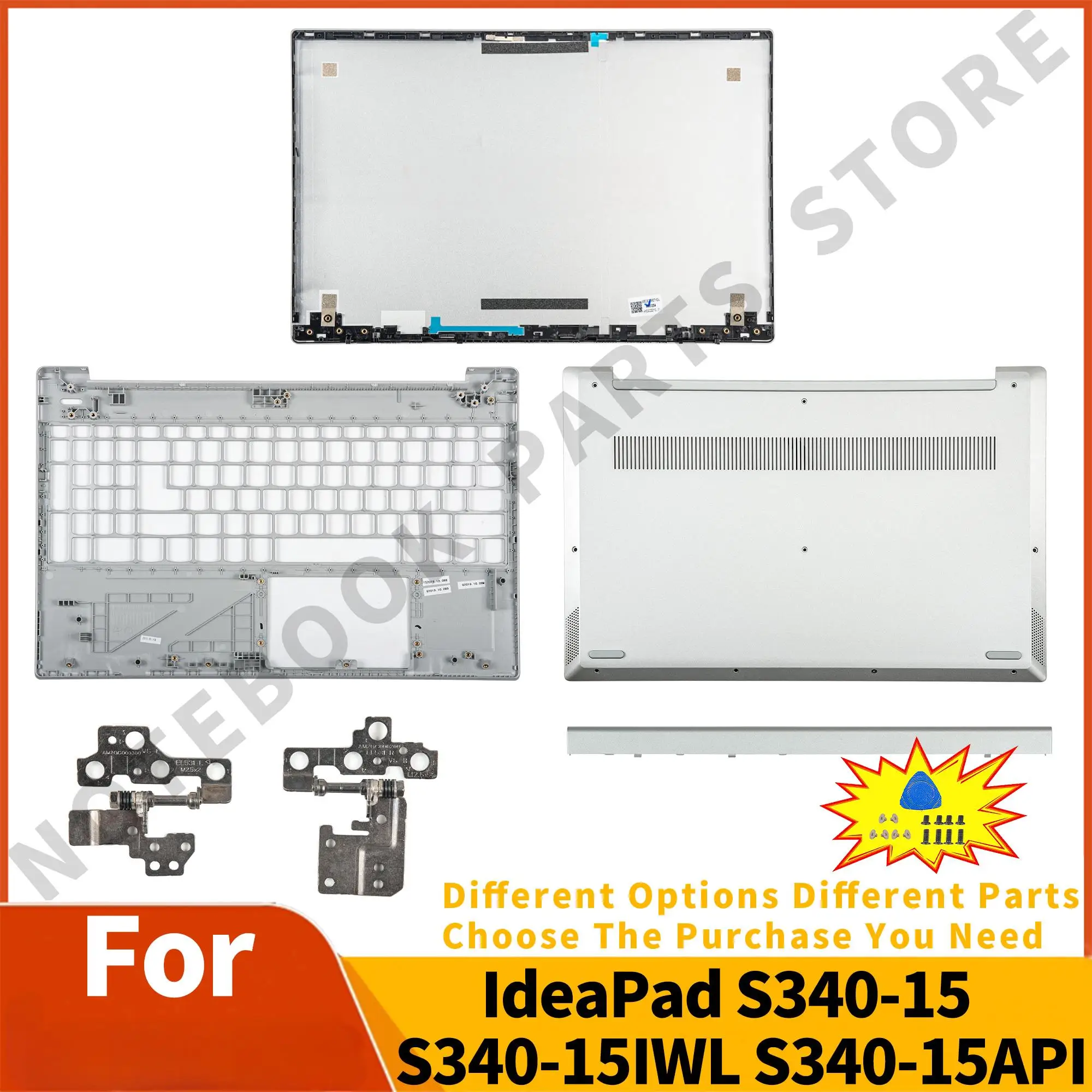 

Parts For IdeaPad S340-15 S340-15IWL S340-15API LCD Back Cover AM2GC000110 Palmrest 5CB0S18660P Bottom Case 5CB0S18621 15inch