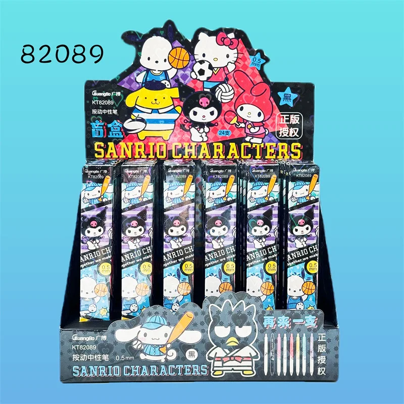 24pcs Cartoon Sanrio Series Blind Box Pen Press Neutral Pen Mystery Box Student Learning Stationery Blind Box Stationery