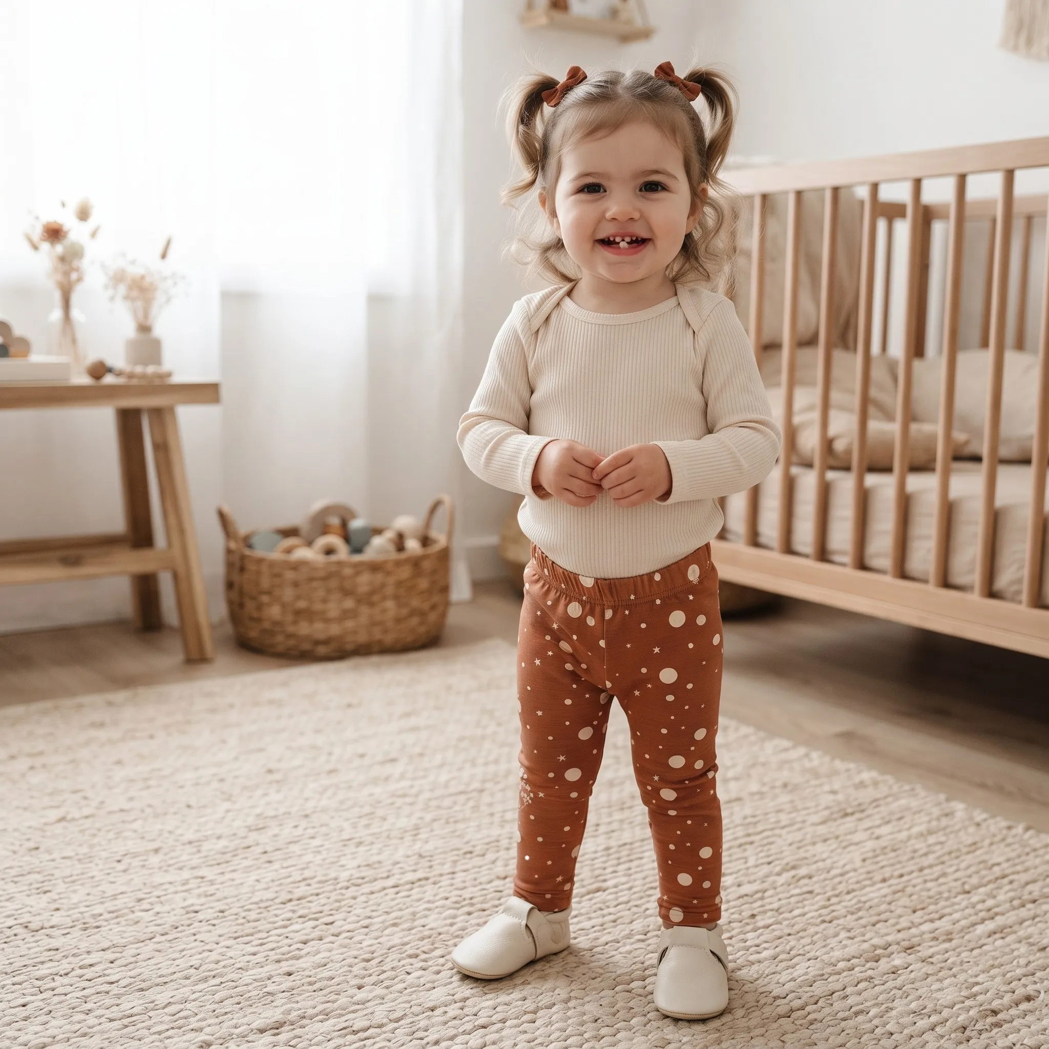 Unisex Baby Boy Clothes 4‑Pcs Cartoon Print Leggings Set, Infant Elastic Waist Star Acorn Pattern Stretch Pants