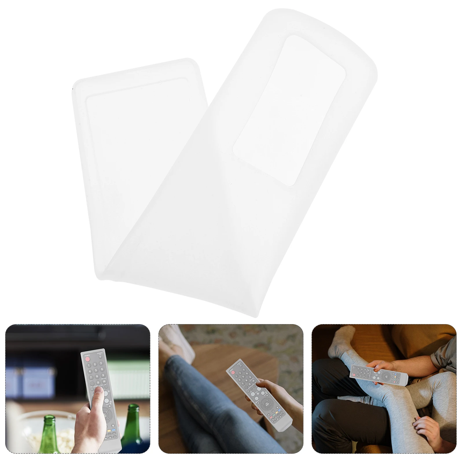 

Remote Cover Silicone Waterproof Dustproof Protective Cover Durable Flexible Transparent Easy Clean For Remote Storage Bag
