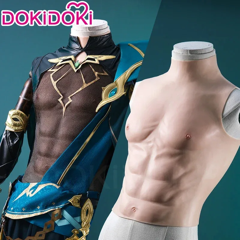 

♥2026 New IN STOCK Game Anime Props DokiDoki Men Realistic False Fake Chest Muscle Cosplay Alhaitham Pro ♥♥★