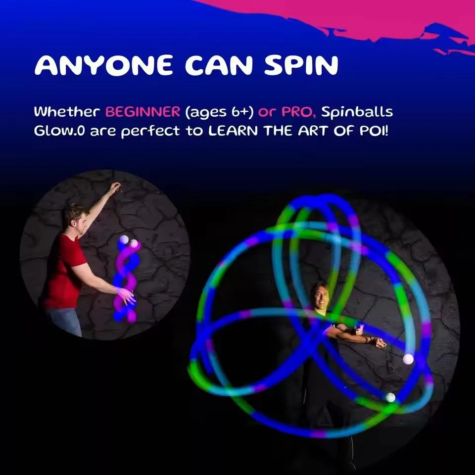 Balle de jonglage LED avec effets arc-en-ciel et stroboscopiques, sûre et douce pour tous les niveaux de compétences, jouet lumineux stroboscopique doux, décoloré arc-en-ciel