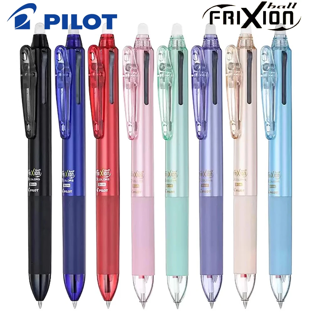 

Japan PILOT 3 Colors Frixion Erasable Pen Multi-function Pen LKFB-60EF Quick-drying Smooth Stationery 0.5/0.38mm School Supplies