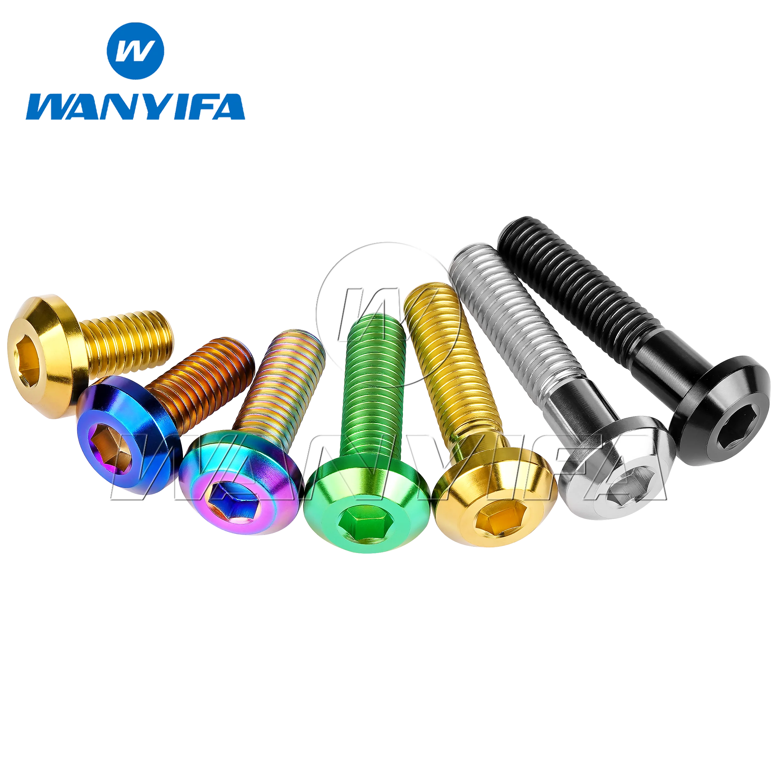 Wanyifa Titanium Bolt M6/M8X12/15/20/25/30/35/40Mm Thick Umbrella Head Hexagon for Bicycle and Motorcycle Brake