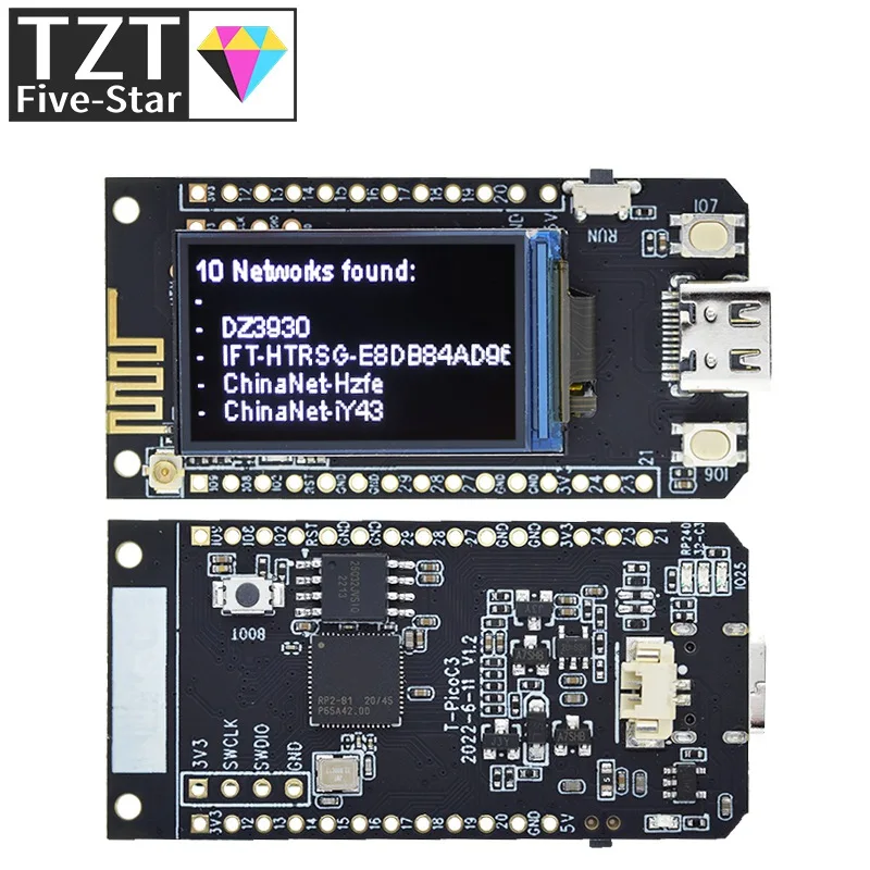 Imagem -03 - Placa de Desenvolvimento do Módulo sem Fio Wifi Bluetooth Mcu Duplo St7789 Display para Arduino Tzt T-picoc3 Esp32-c3 Rp2040 1.14