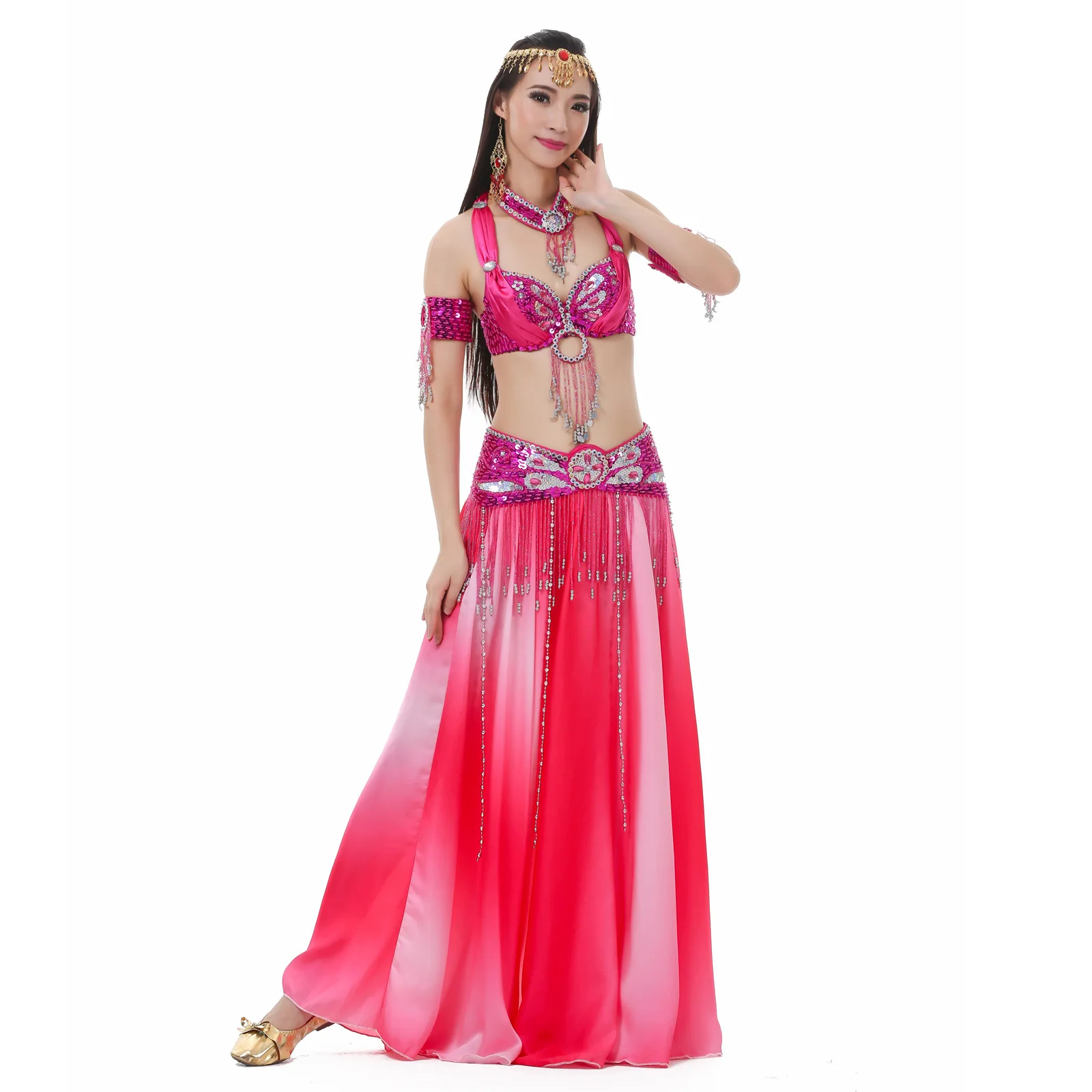 راقصة الرقص الشرقي أداء زي الربيع زي أداء الرقص الإناث مجموعة الجنية نمط 823 التدرج تنورة