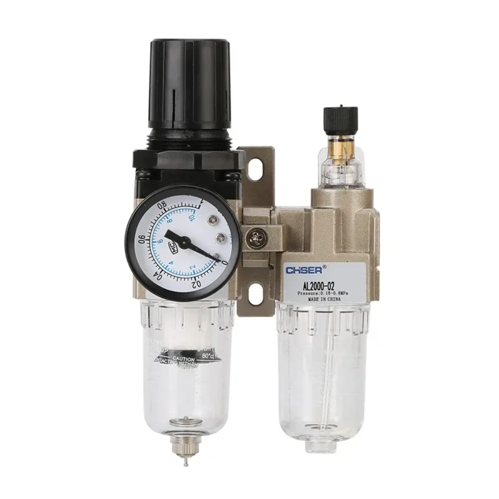 

SMC Style 2-in-1 Air Treatment Unit Filter Lubricator Combo w/Pressure Gauge for Compressed Air Systems
