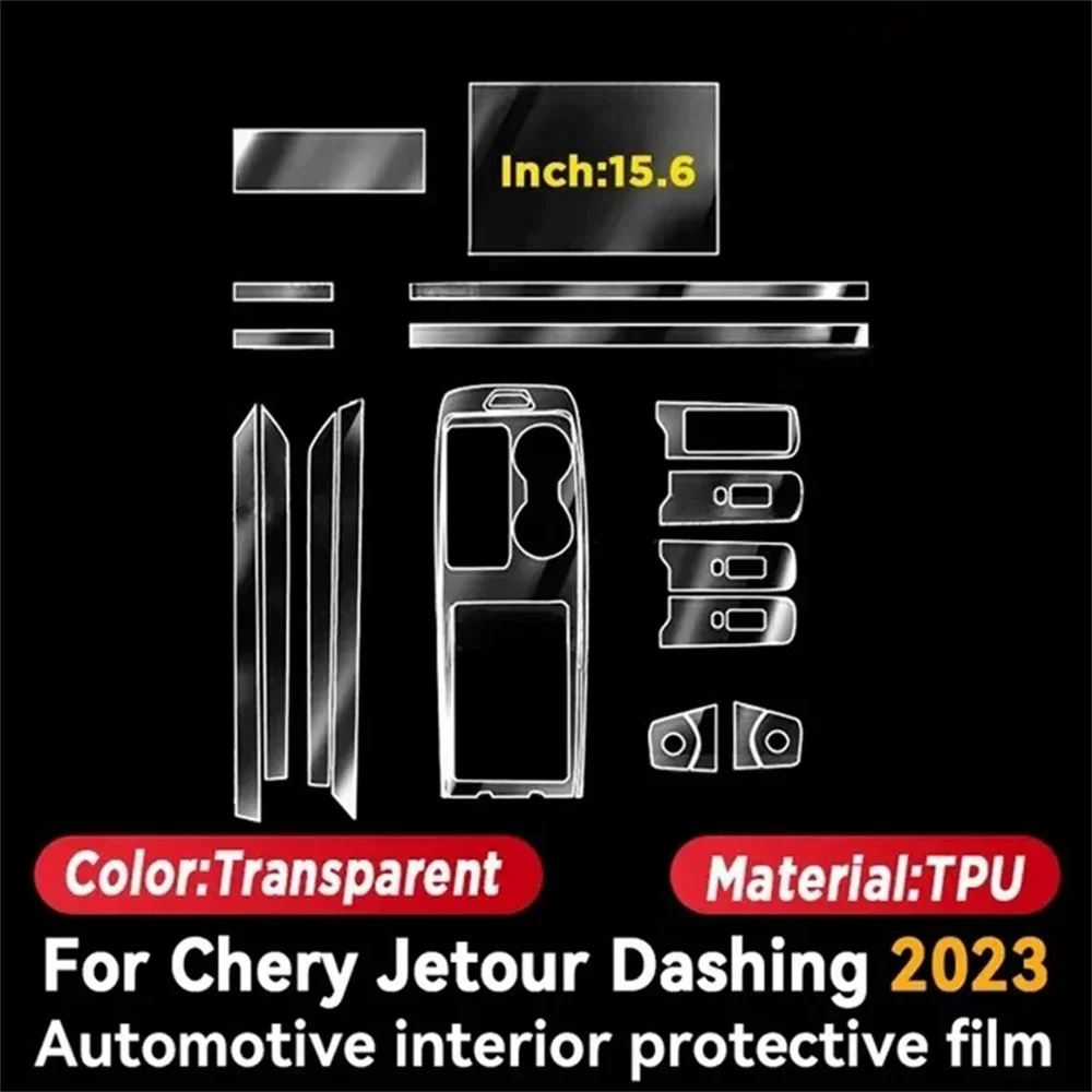 Anti-scratch Center Console Media Dashboard Navigation TPU Protector Film For Chery Jetour Dashing 2023 Car Interior Accessories