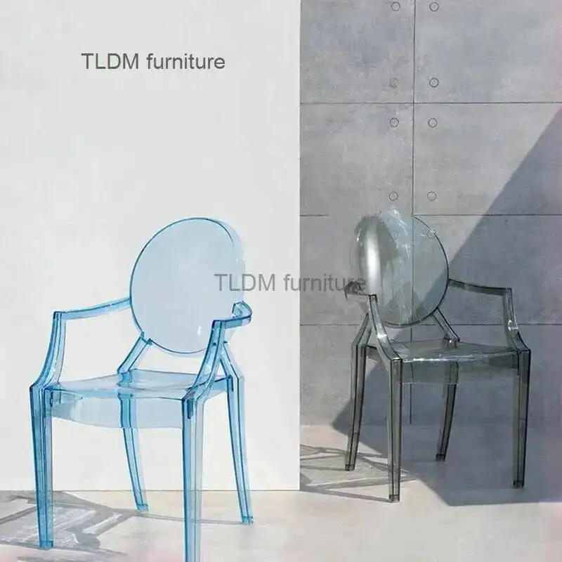 Crystal for Kitchen Transparent Chair Nordic Acrylic Ghost Dining Chairs Household Simple Devil Makeup Chair Dressing Armchair