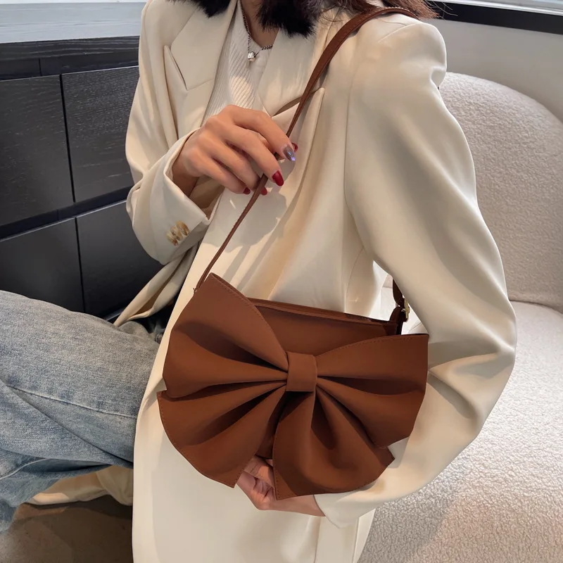 Shoulder Bags Women Large Capacity Canvas Chic Simple Korean Style Harajuku Bows Shaped Kawaii Students New Spring Fashion Ins