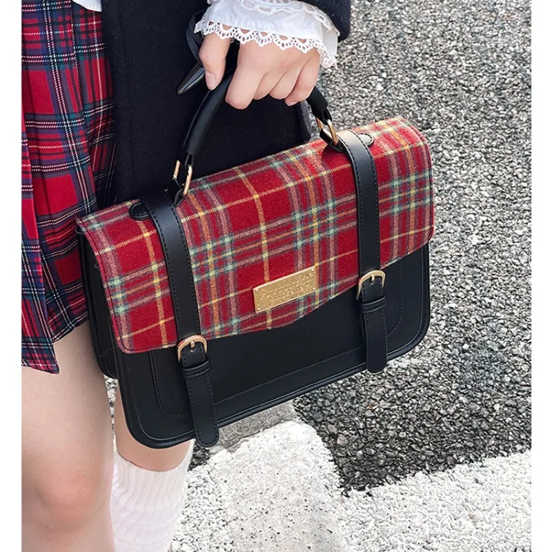 Ita Bag 2024 Summer JK Uniform Lolita Shoulder Bags for Women Vintage Plaid Display Handbag Sweet Transparent Bolsos Mujer